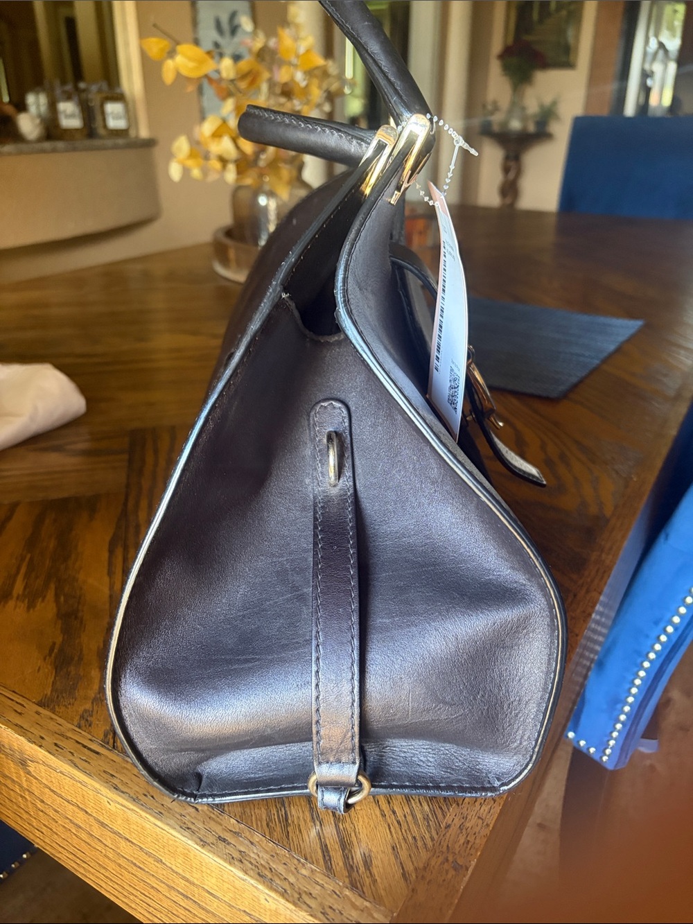 Gucci Horsebit Stirrup Black Leather Top-Handle Satchel with Gold Hardware - Picture 4 of 8